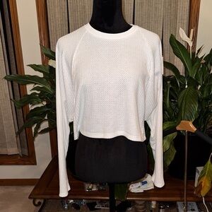Paper Crane Cream Crop Sweatshirt Relaxed Fit